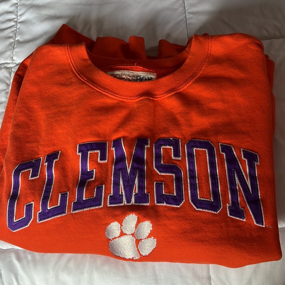 Clemson Tigers Orange & Purple Athletic Crewneck Sweatshirt